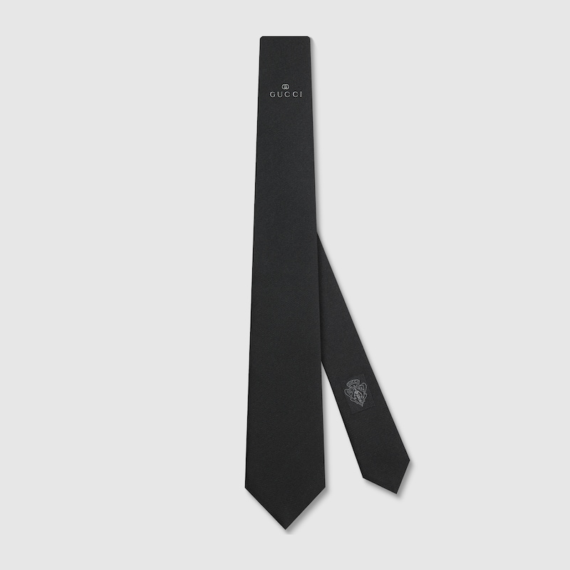 Silk Tie With Gucci Interlocking G