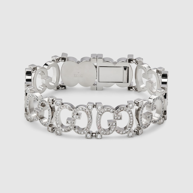 Gucci Structured Bracelet With Crystal GG