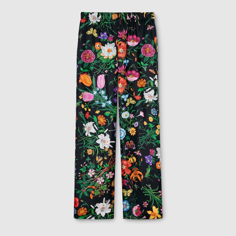 Gucci Printed Silk Twill Pants