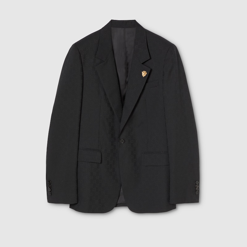 Gucci Single-breasted GG Wool Jacket