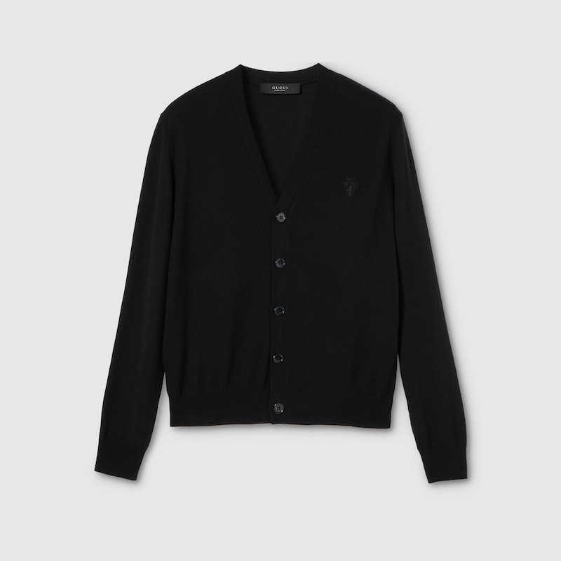 Gucci Knit Wool Cardigan With Embroidery