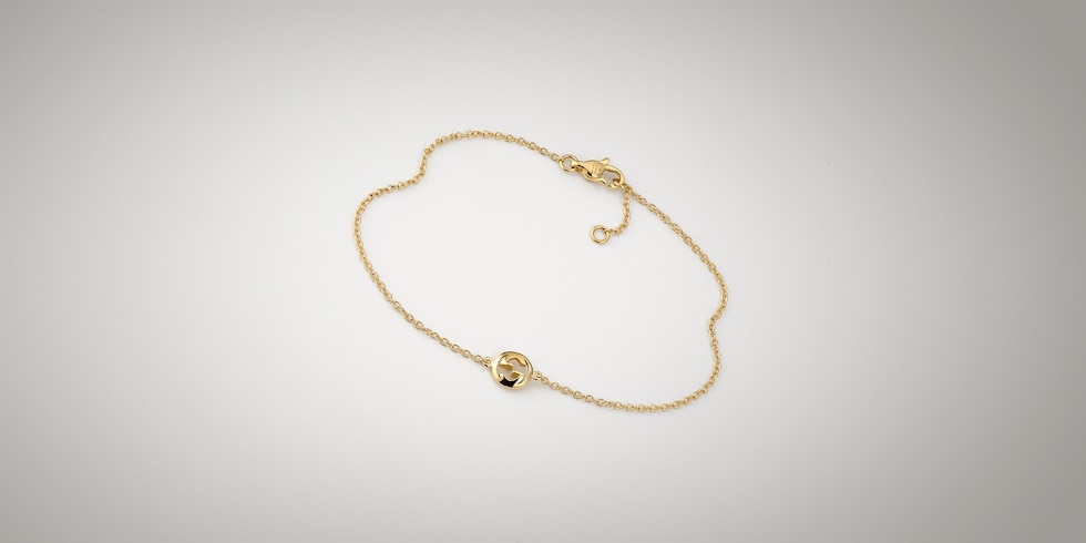 グッチ インターロッキング〕18K チェーン ブレスレット ・18K