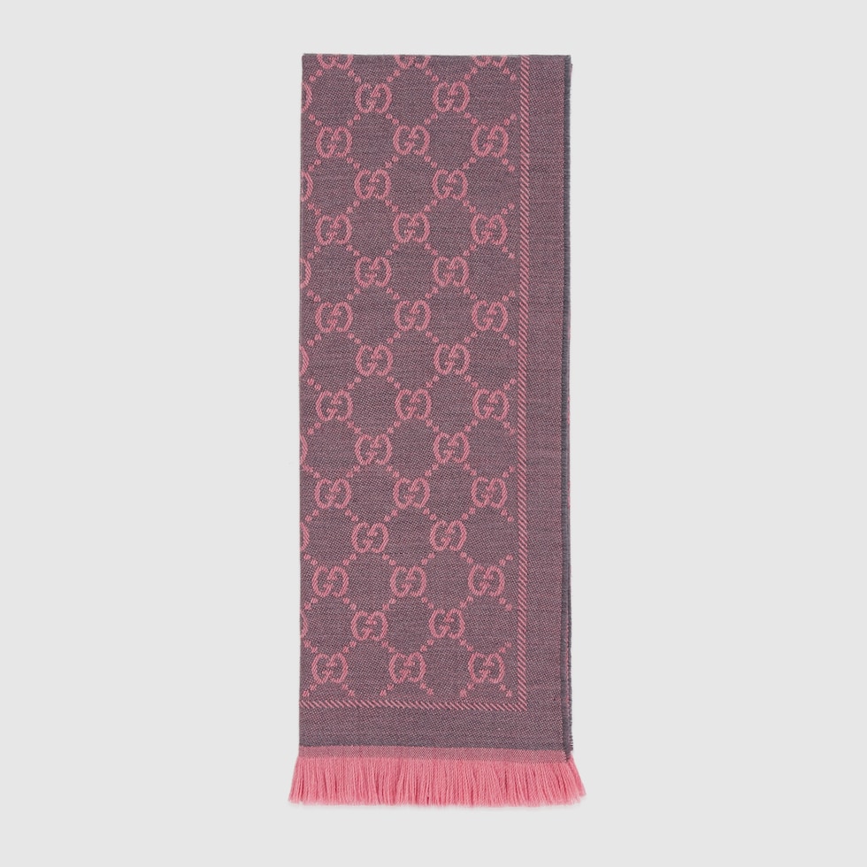 グッチ マフラー ローズピンク スカーフ GGウール スカーフ ・ローズピンク ウール | GUCCI公式