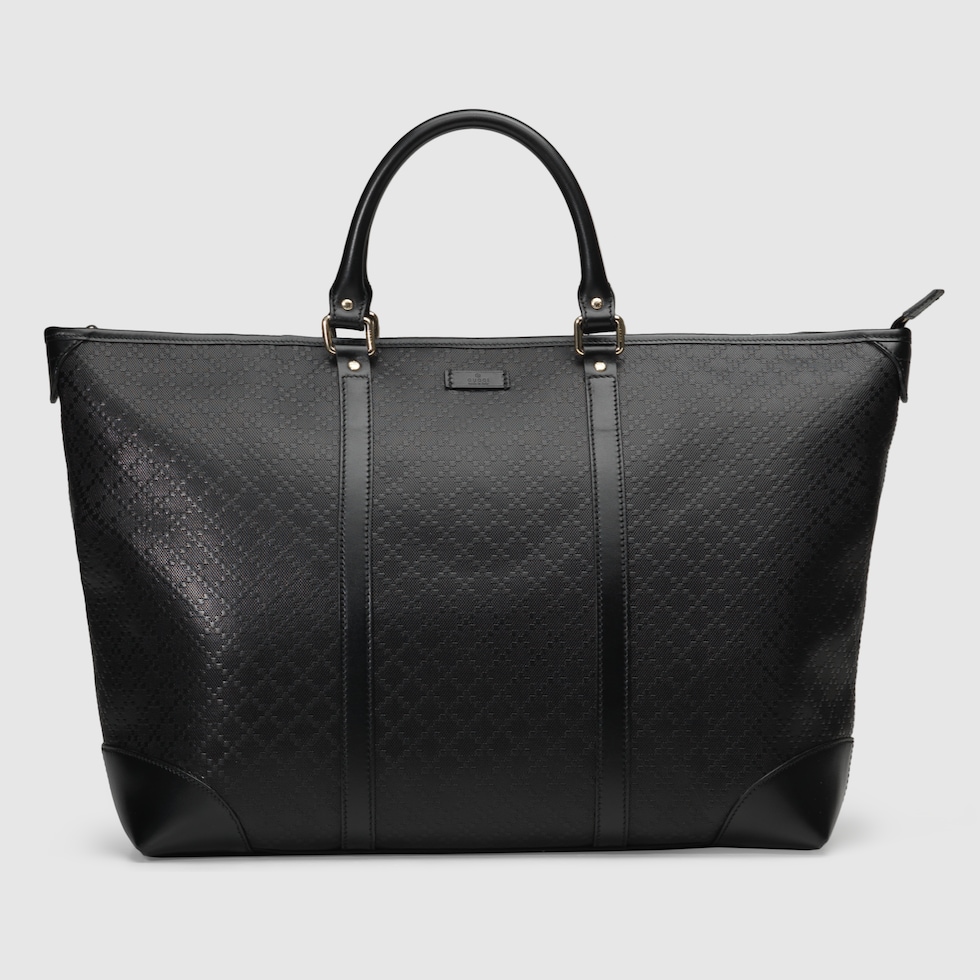 Medium black Diamante leather top handle tote in black Diamante leather GUCCI Australia