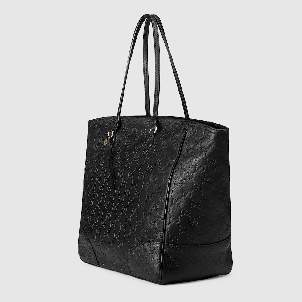 Bree medium tote bag in black Guccissima leather with black microGuccissima leather corners and black leather trim GUCCI Australia