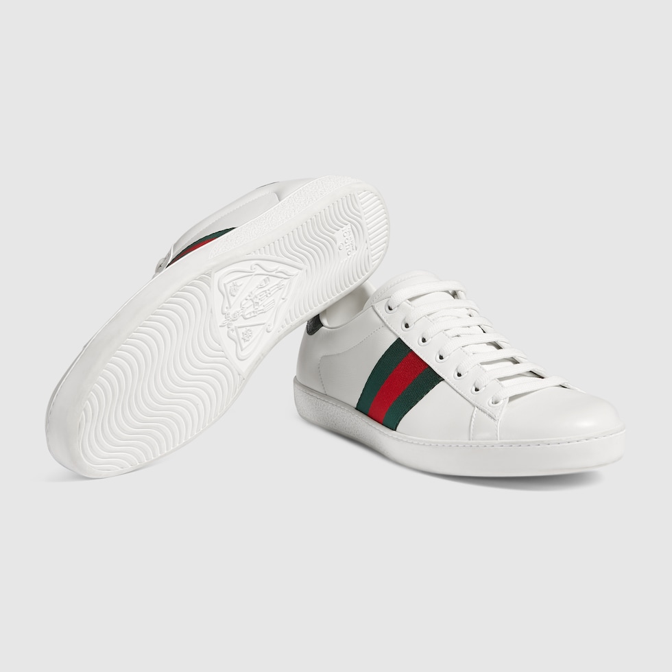 Men's White Leather Ace Sneaker With Pineapple | GUCCI® US