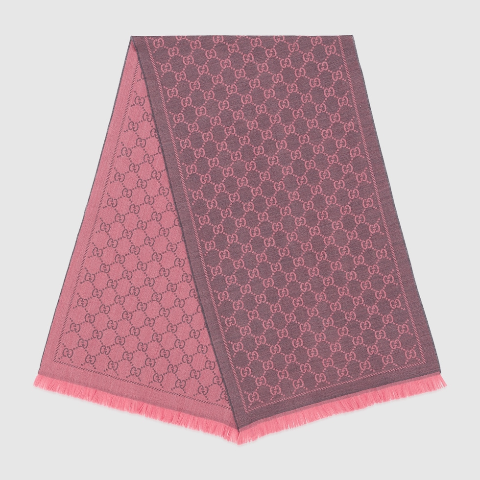 GGウール スカーフ ・ローズピンク ウール | GUCCI公式