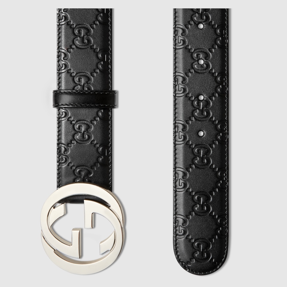 専門ショップ GUCCI 美品 グッチ レザーベルト GGロゴ GGシグネチャー