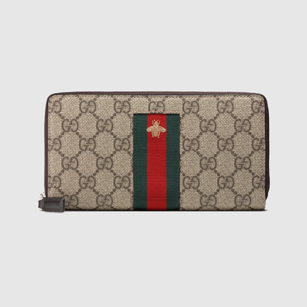 GG Supreme Beige  Zip Around Wallet GUCCI® UK