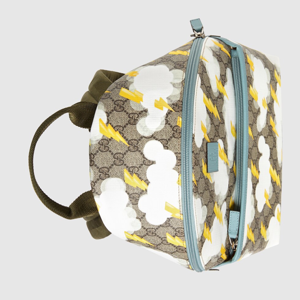 Children's GG lightning backpack in GG Supreme/light blue