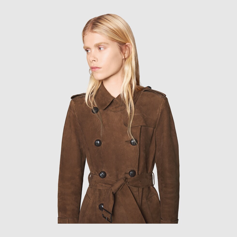 Hooded Fur Coat Trench Coat