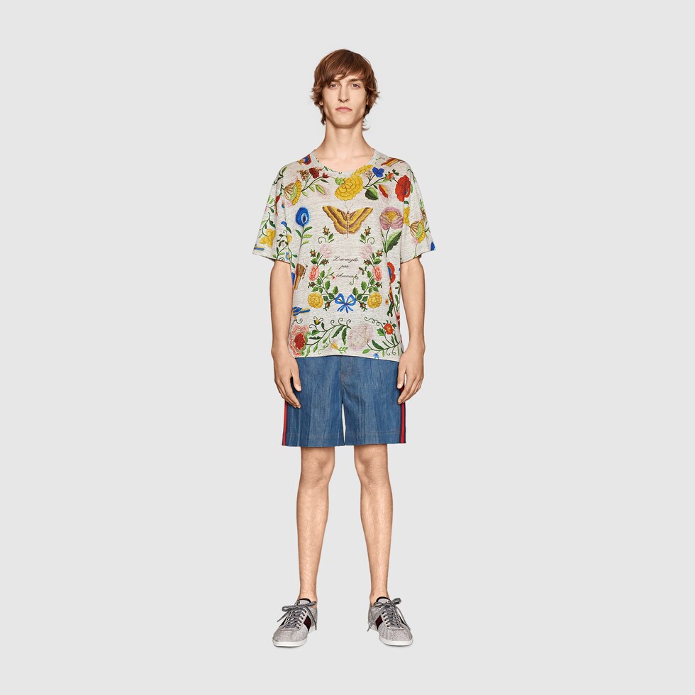 Gucci flower shirt men online