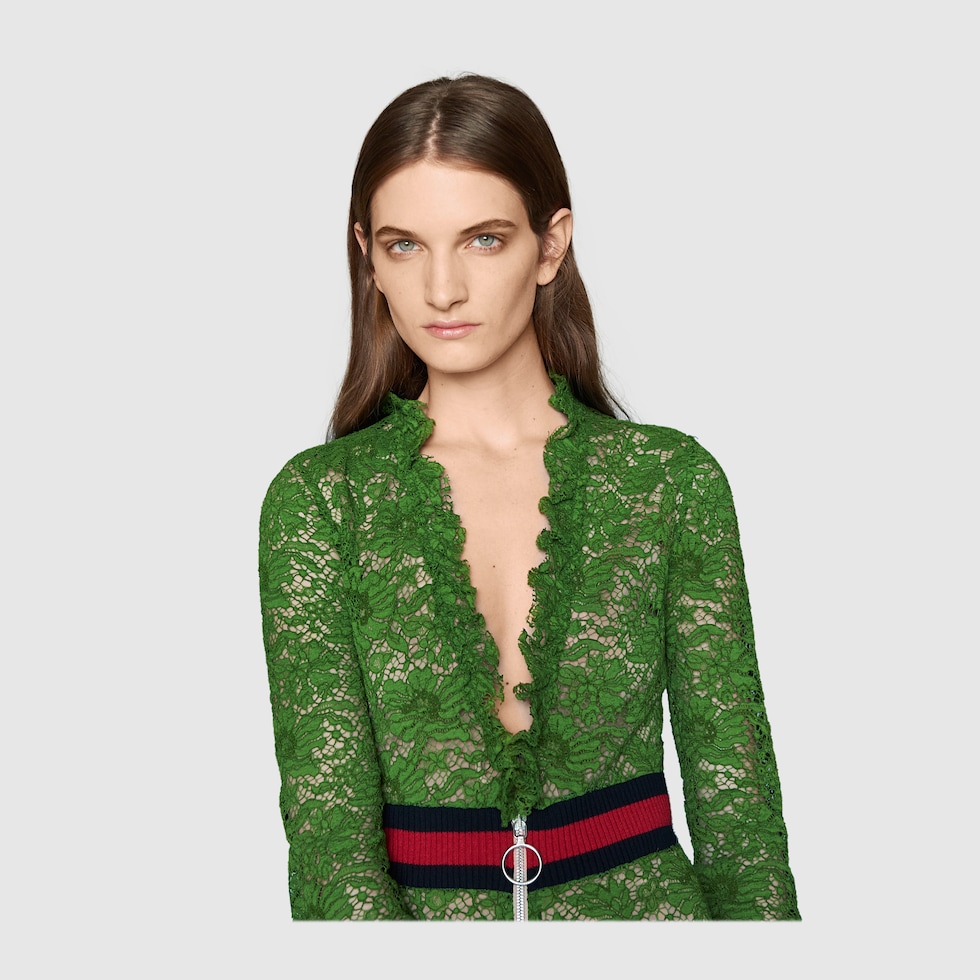 Gucci green lace dress sale