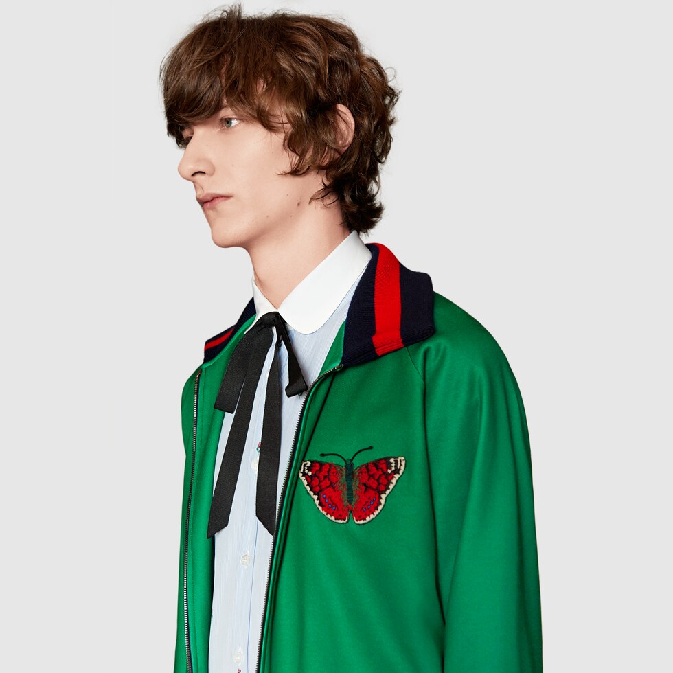 Web And Snake Jersey Jacket Gucci Men S Ers Leather Web And Snake Jersey Jacket Gucci Men S Ers Leather Jackets 431941x5c103118