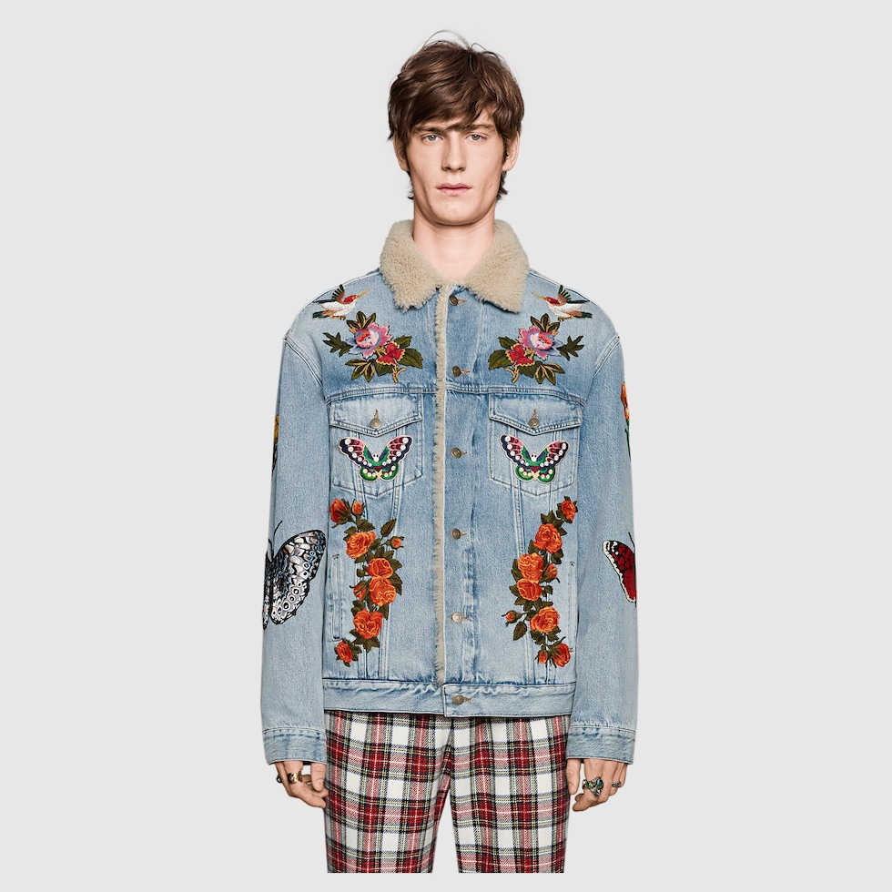 gucci studded denim jacket