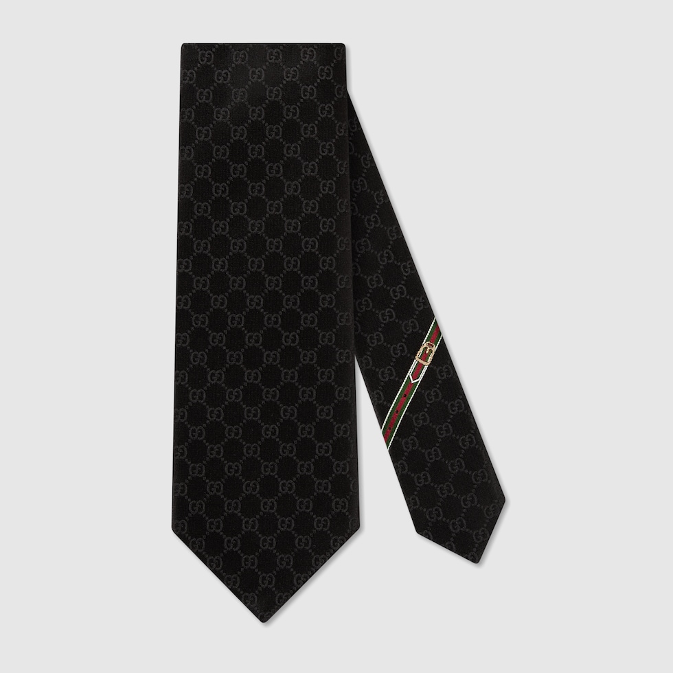 Black GG Pattern Silk Tie | GUCCI® US Black GG Pattern Silk Tie | GUCCI® US