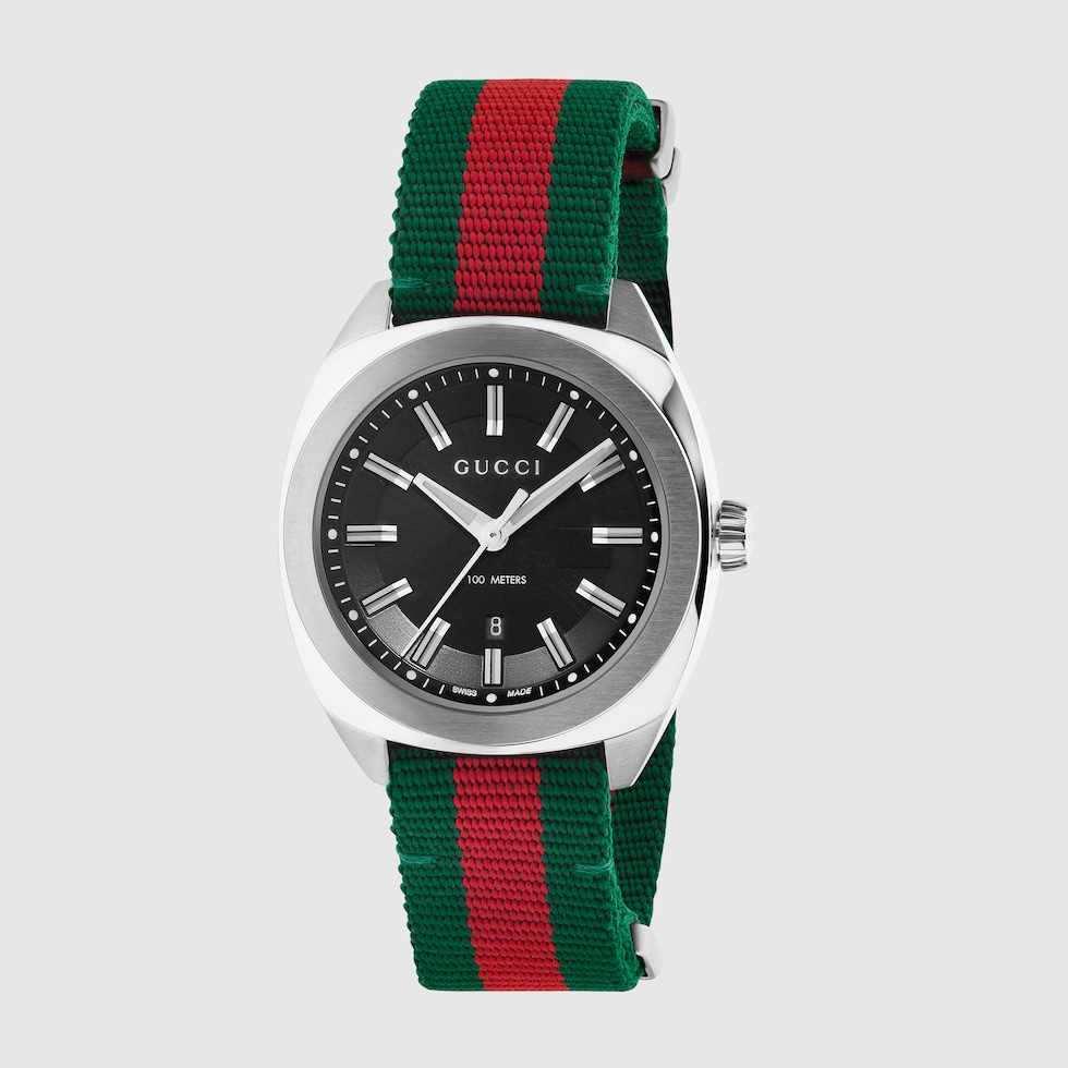 GUCCI GG2570 ラージウォッチ (41MM) GG2570 watch, 41mm in green and red Web | GUCCI® PT