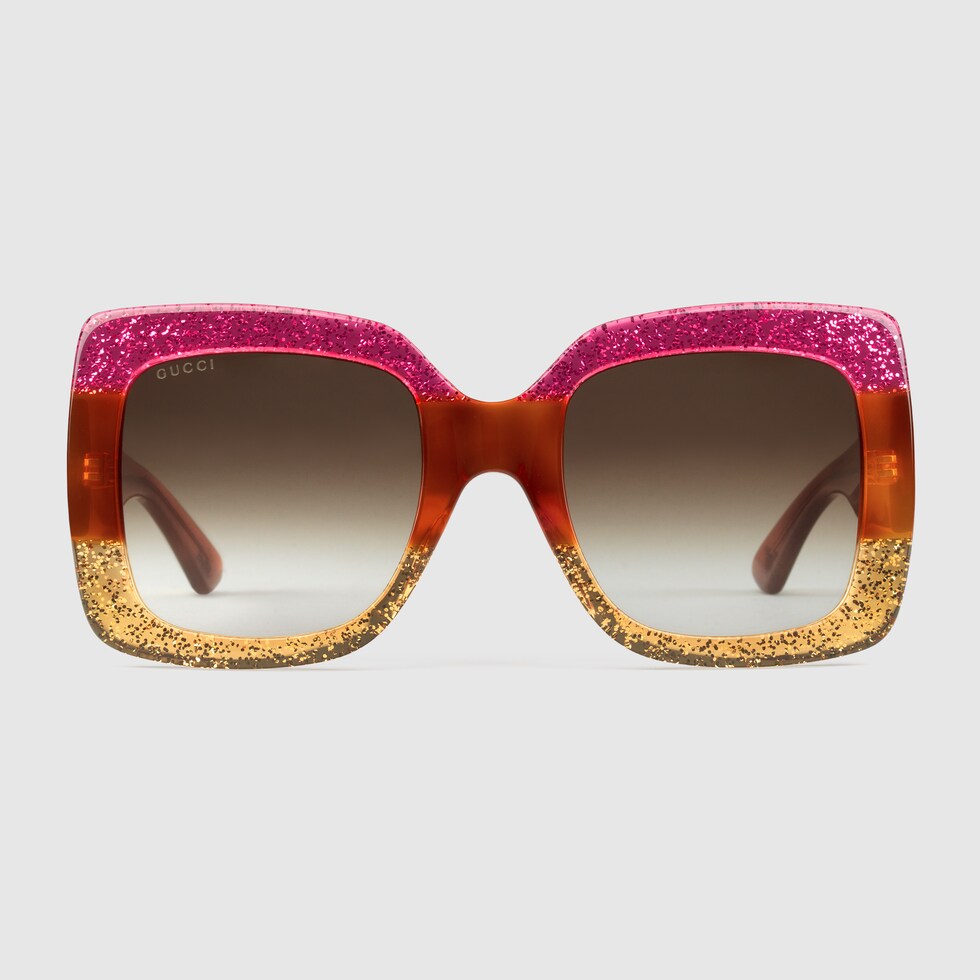 gucci oversized square acetate sunglasses