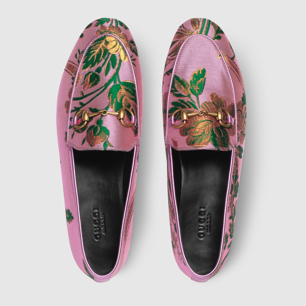 Gucci jordaan discount floral jacquard loafer