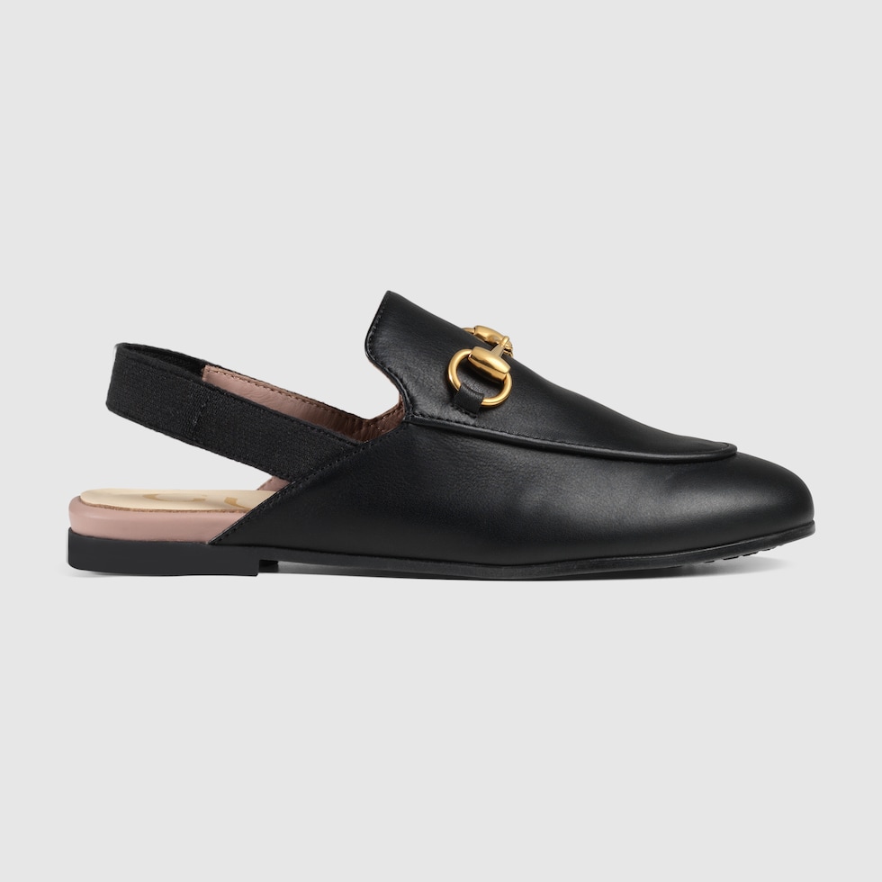Gucci Princetown Leather Slide Loafers Slipper Size 40 Black