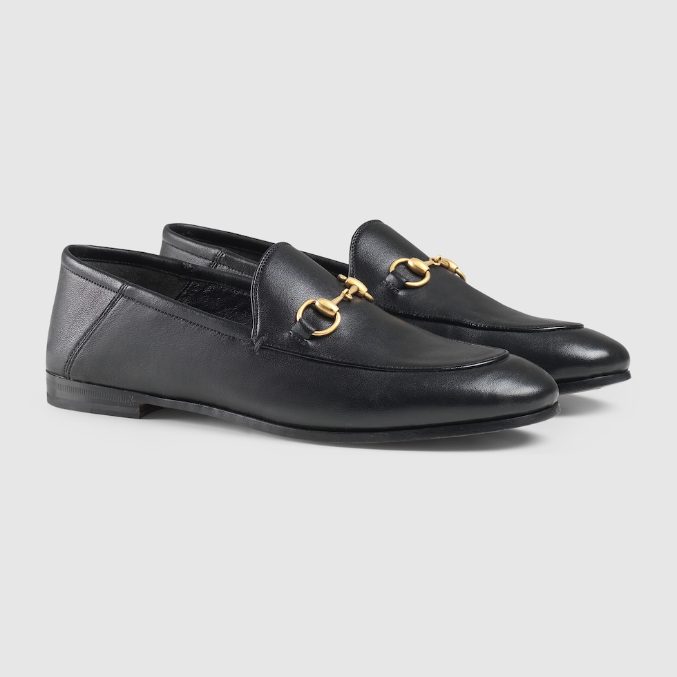 Gucci Women s Brixton Horsebit Detailed Leather Collapsible Heel Loafers