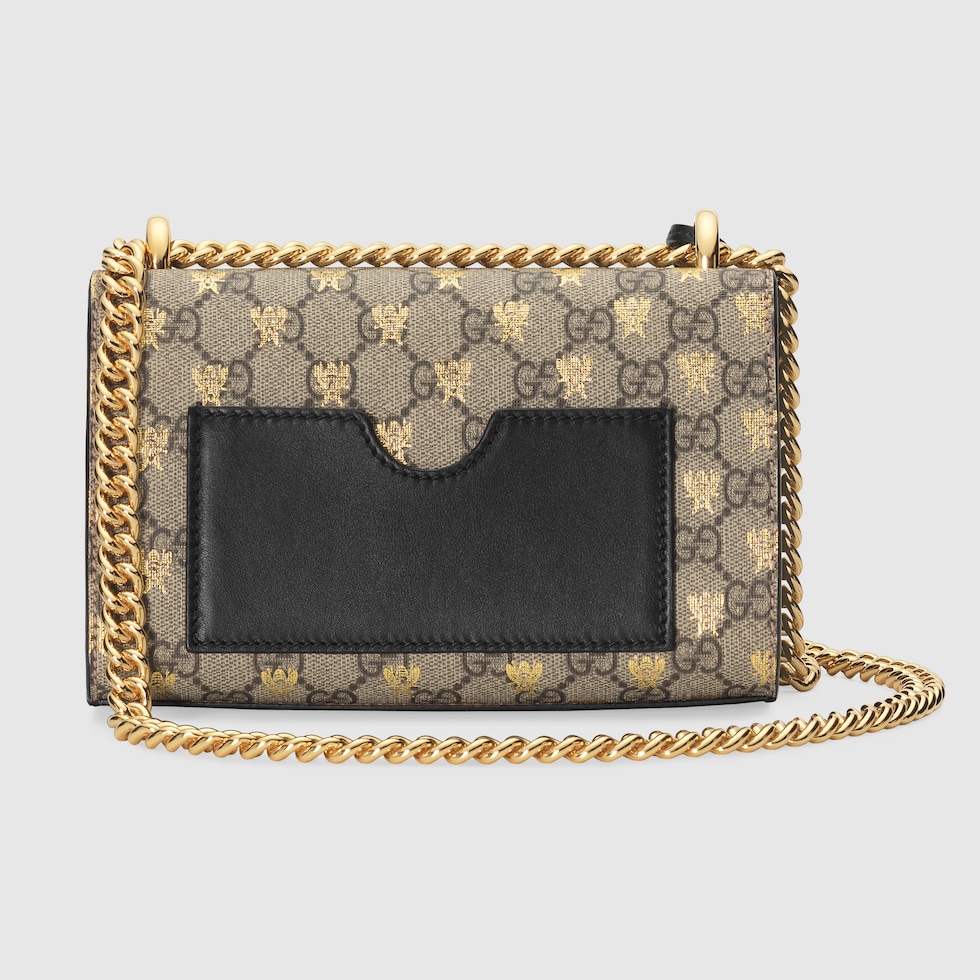 GG Supreme Padlock Small Bees FoldClosure Shoulder Bag GUCCI® UK
