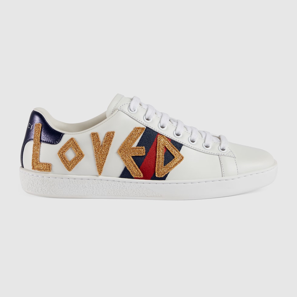 gucci embroidered sneaker