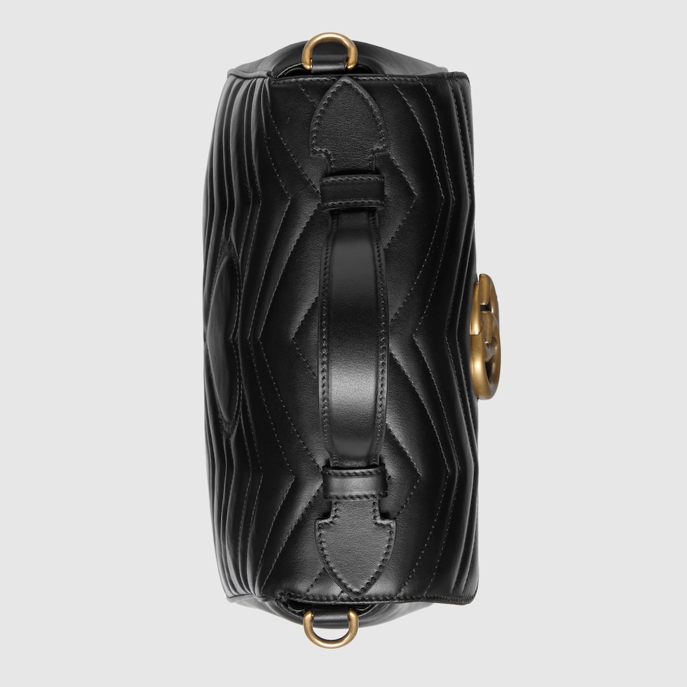 Black Leather GG Marmont Small Top Handle Bag | GUCCI® US