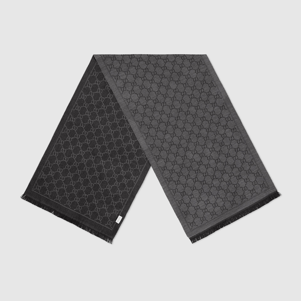 スカーフ GUCCI SCARF (7704003G001 5672) GG wool scarf in grey | GUCCI® US