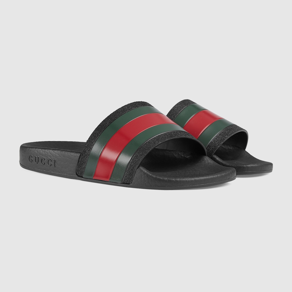 Black Rubber Children's Slides With  GUCCI® US