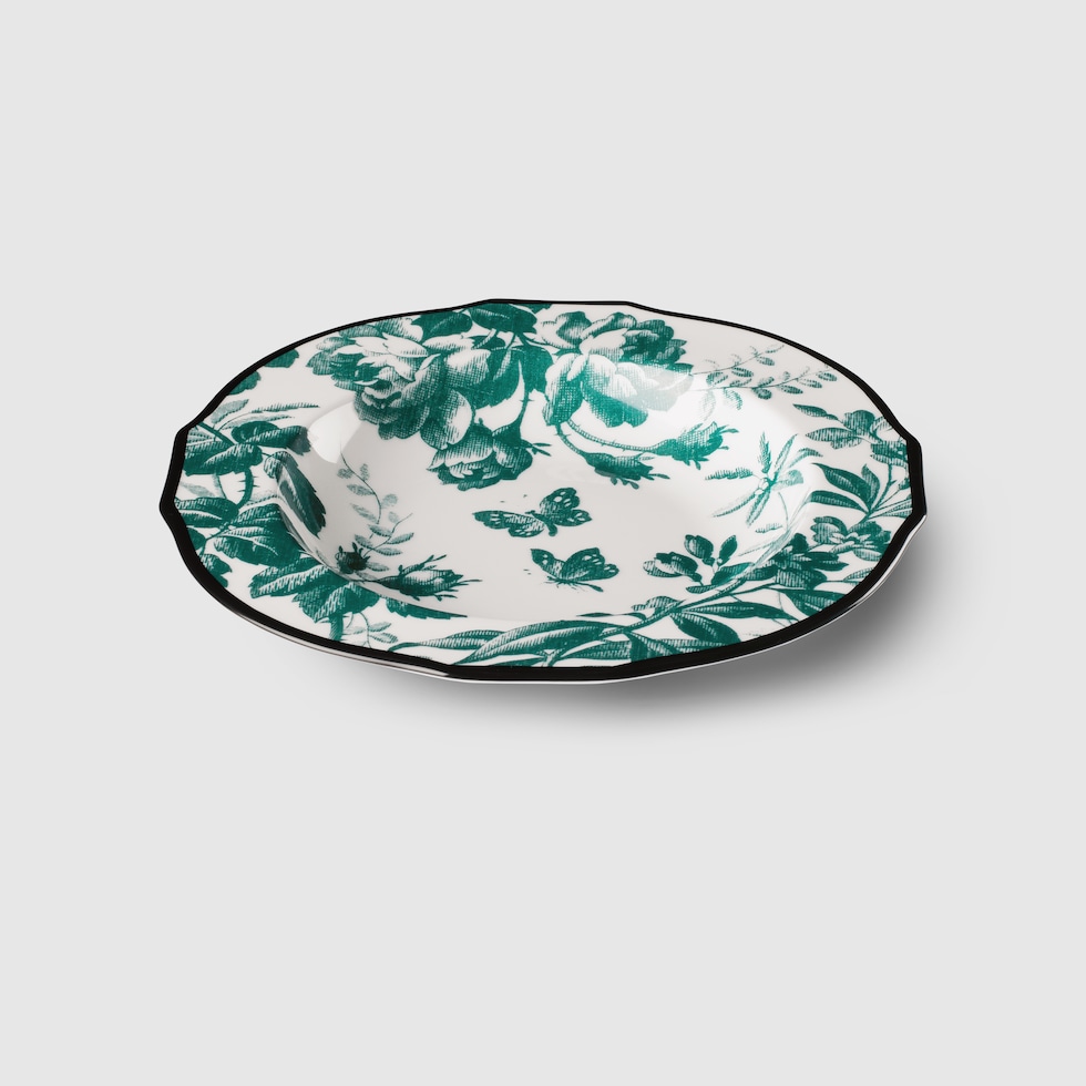 Green Herbarium Rim Soup Bowl, Set Of Two | GUCCI® US