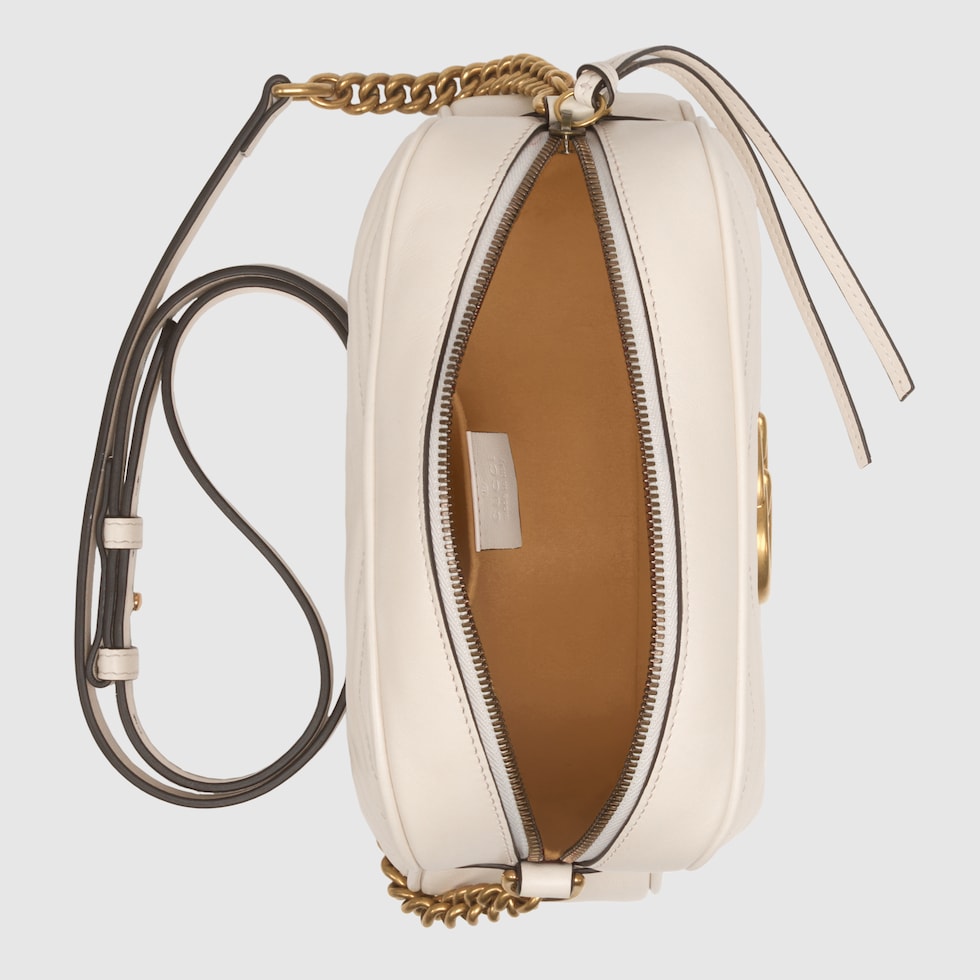 White Leather GG Marmont Small Shoulder Bag | GUCCI® US