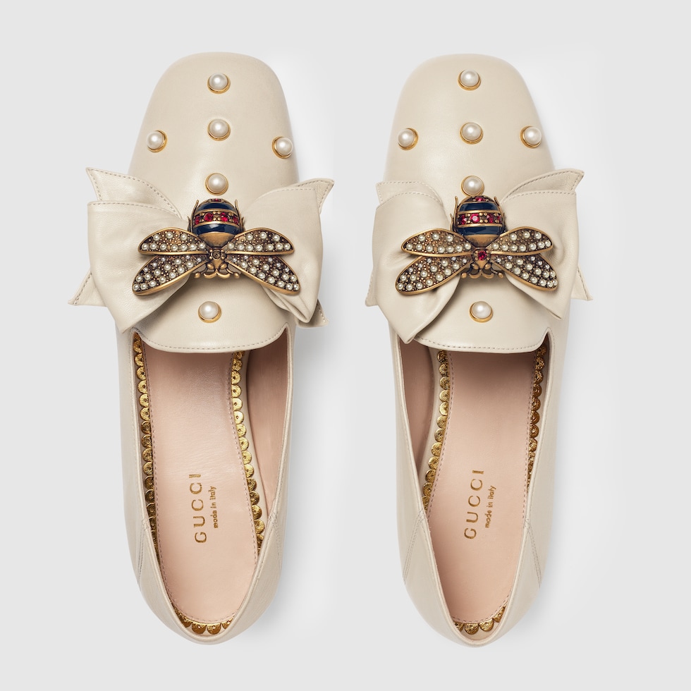 gucci flats bow