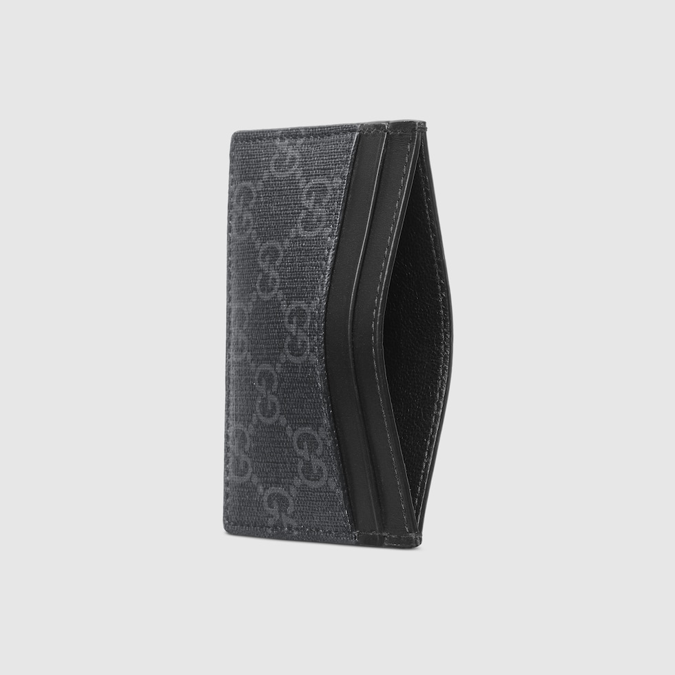 【送料&関税込】Gucci Leather And Gg Supreme Fabric Card Hol Gucci Gg Supreme Black/burgundy Fabric Card Holder