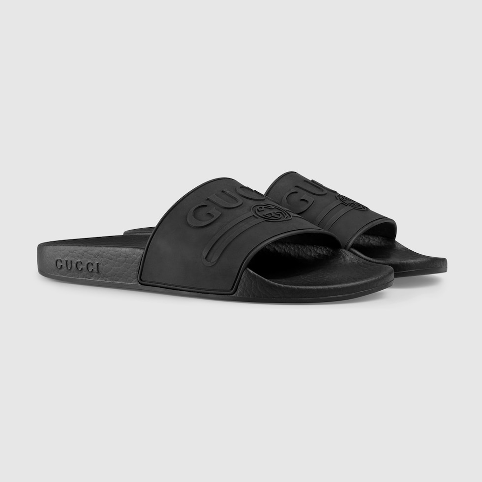 gucci womens rubber slides