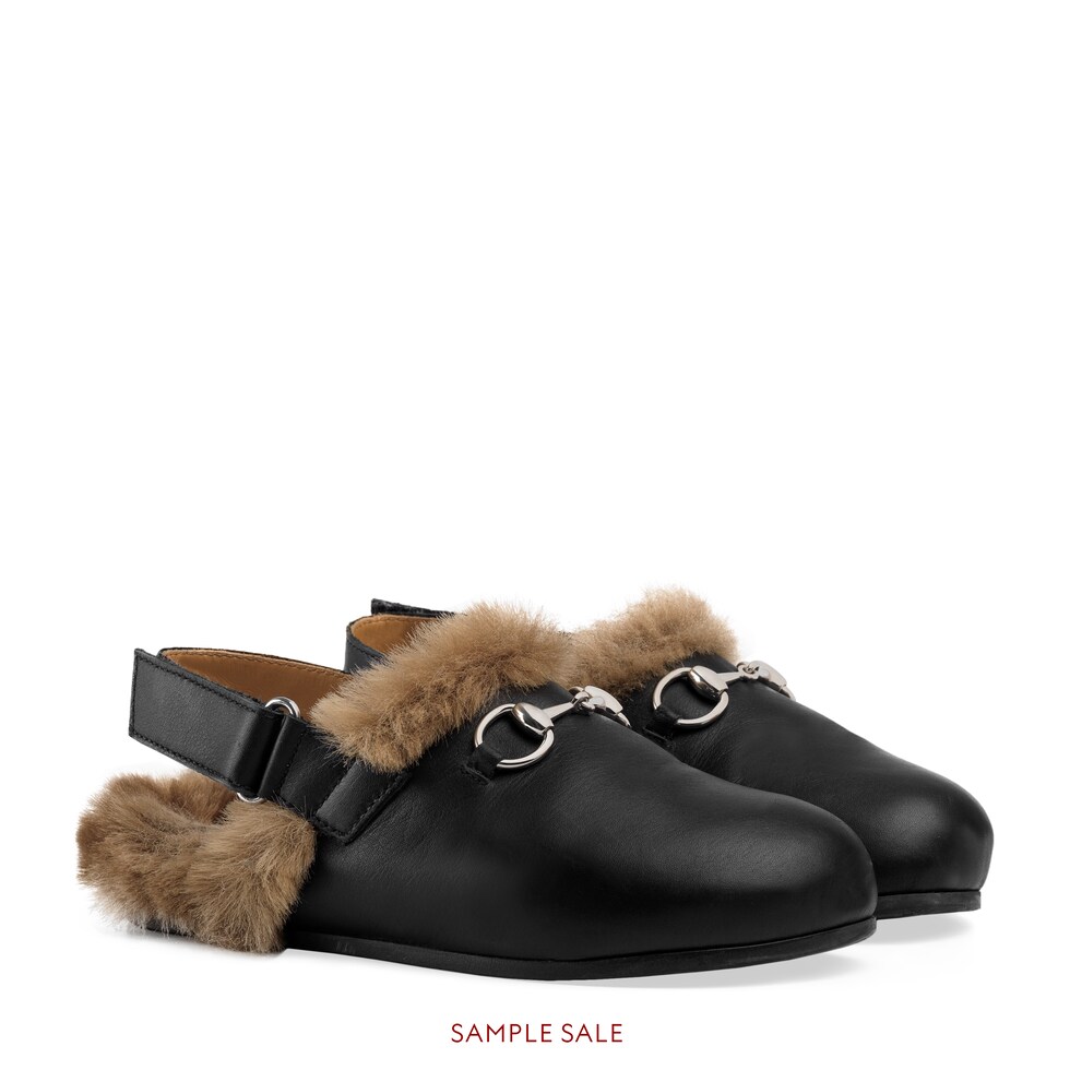 gucci horsebit fur slippers