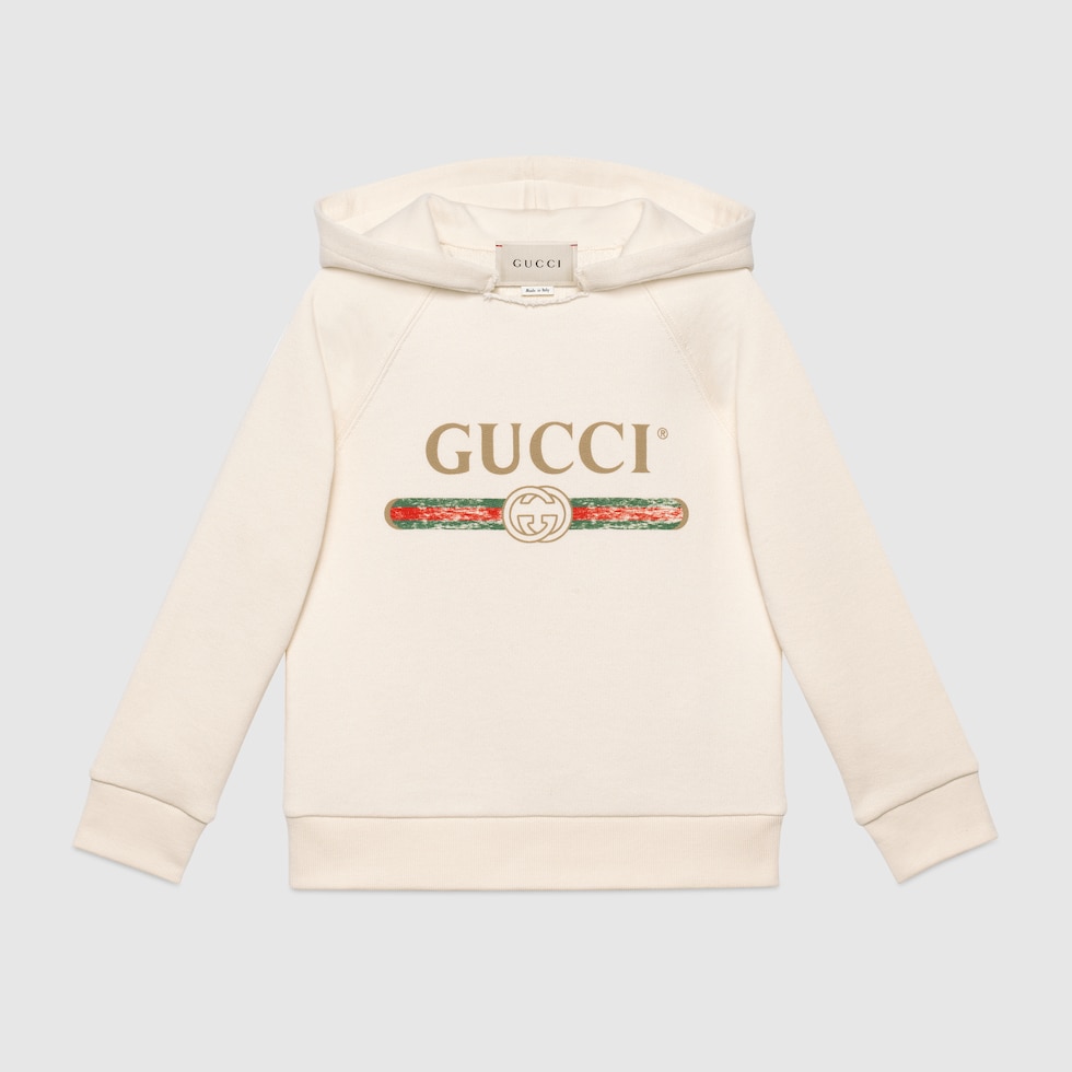 Gucci Ivory Cotton Logo Hoodie 8 Year