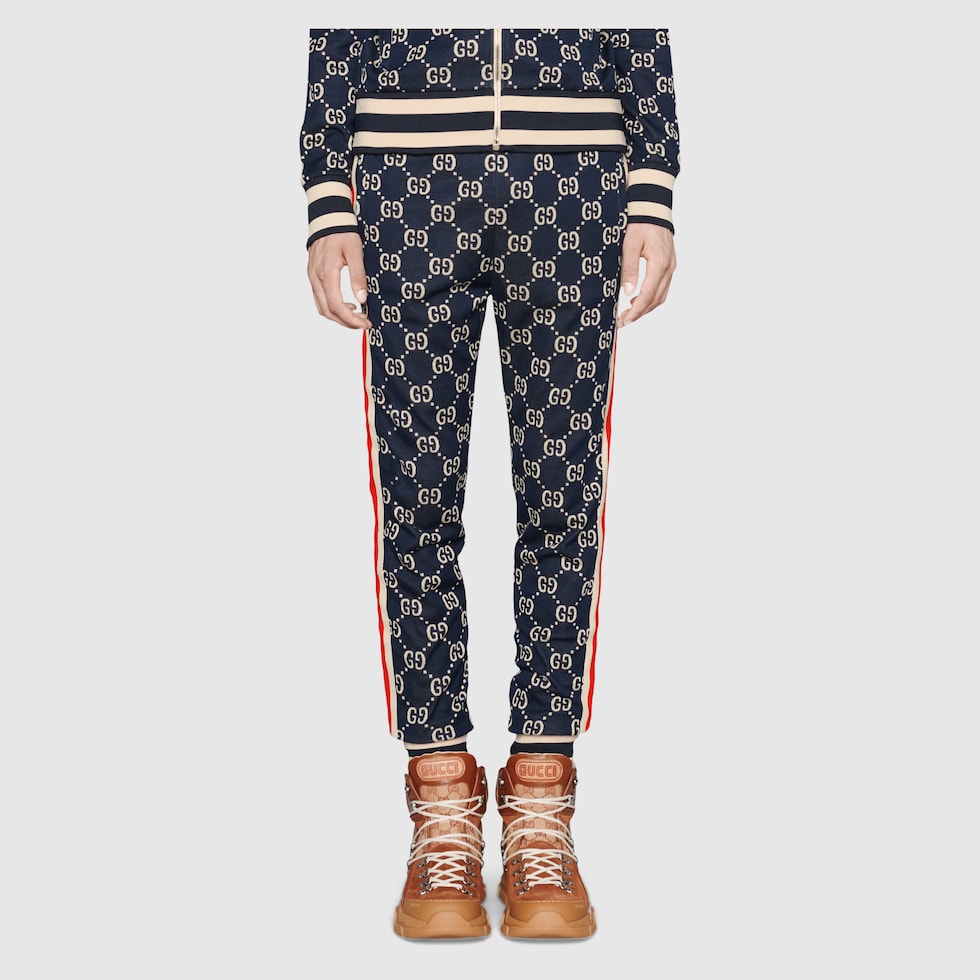 Blue Monogram Jacquard Classic Track Pants - GBNY