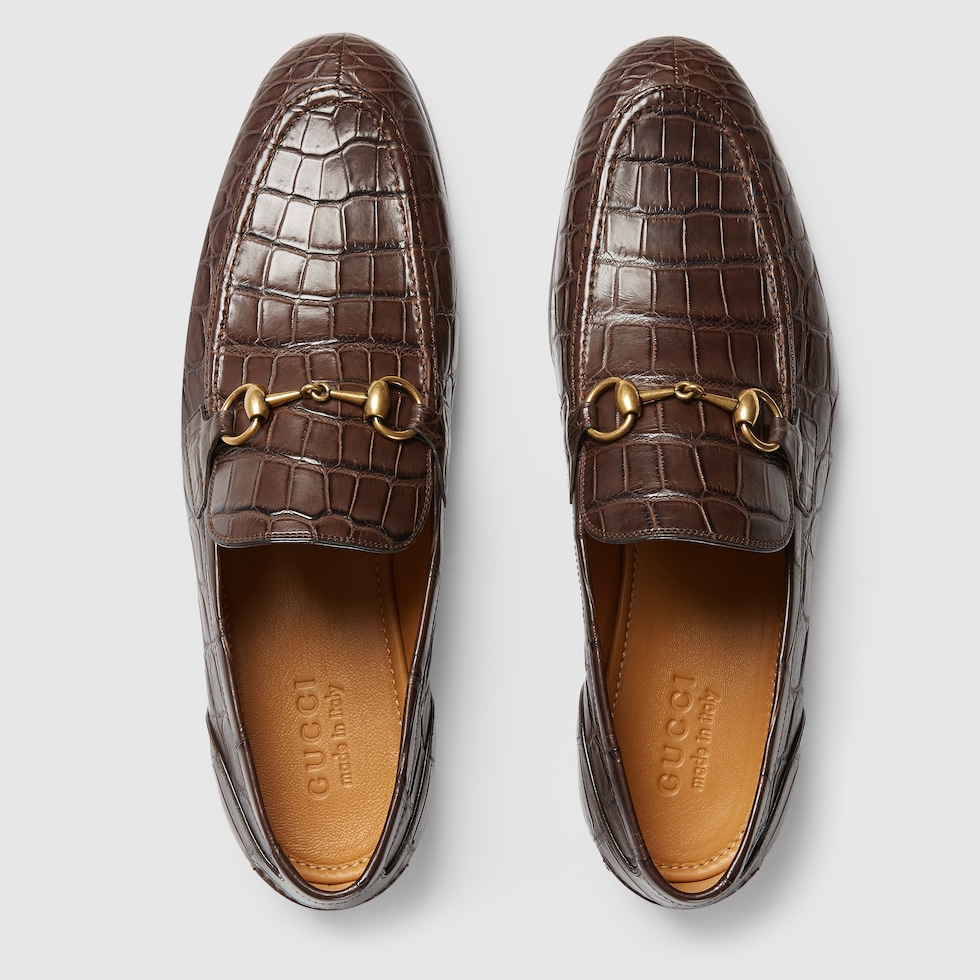 Gucci Jordaan crocodile loafer in brown crocodile GUCCI BG