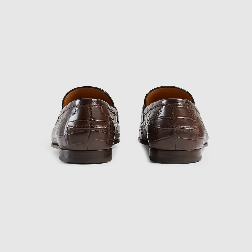 Gucci crocodile horsebit loafers cheap