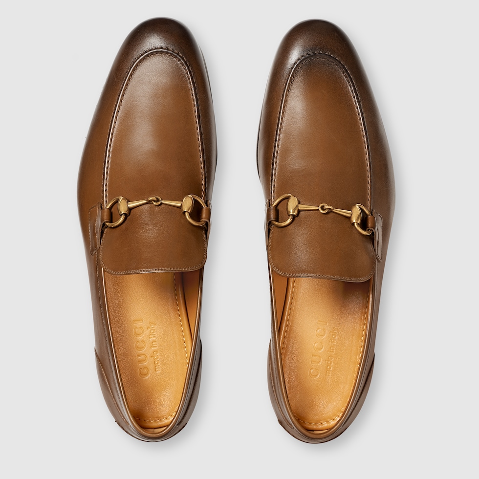 Gucci jordaan leather loafer sale on sale