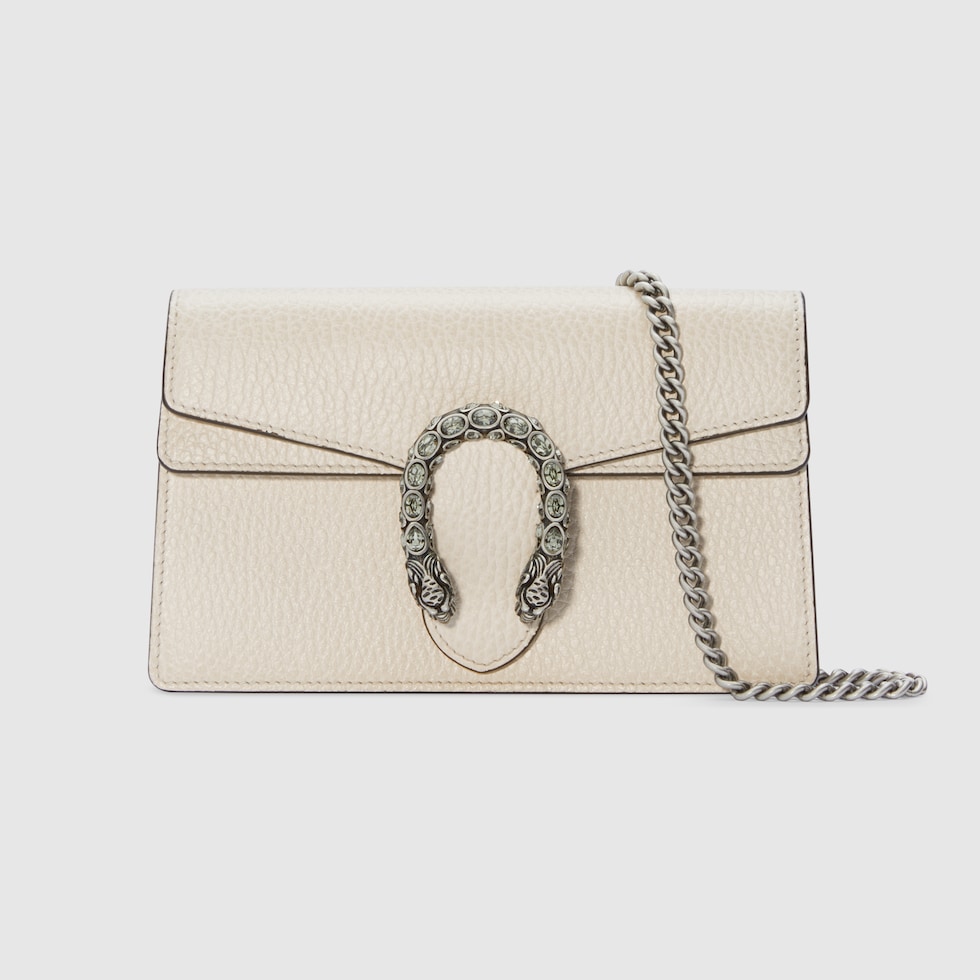 Gucci White Super Mini Leather Dionysus Bag for Women