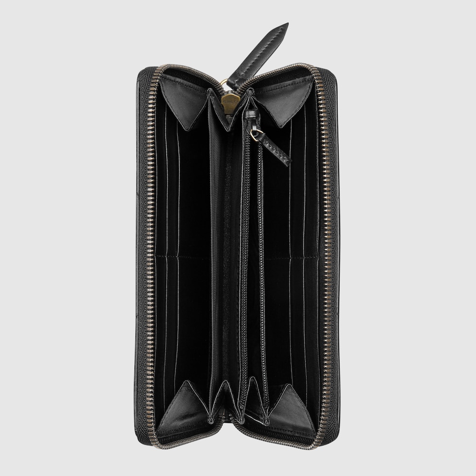 GG Marmont zip around wallet in black leather | GUCCI® US