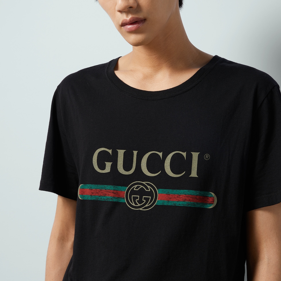 GUCCI ロゴ ウォッシュドオーバーサイズ Tシャツブラック 