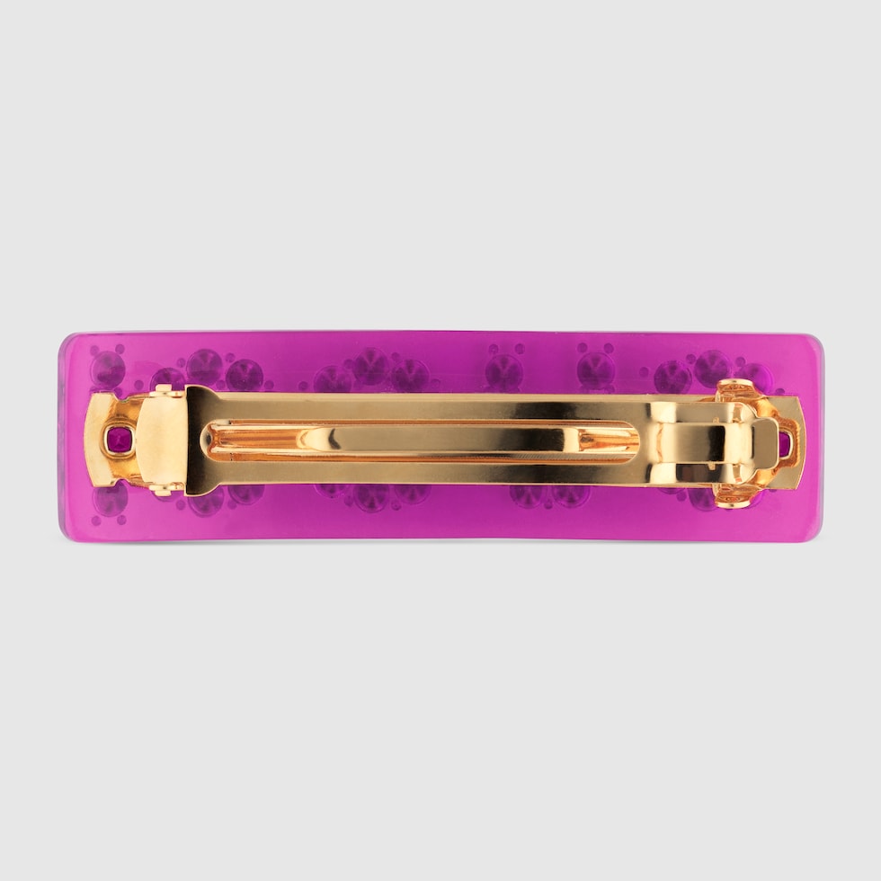 Fuchsia Resin Crystal Gucci Single Hair Barrette GUCCI® US
