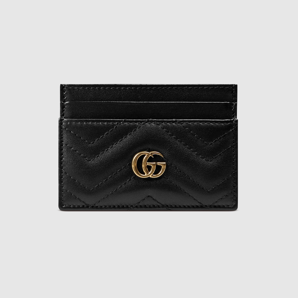 GGマーモント〕カードケースブラック レザー | GUCCI® JP