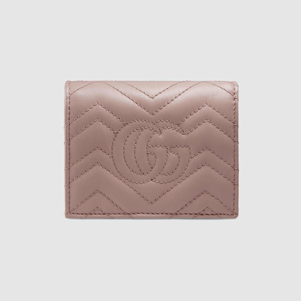 GG Marmont card case wallet in dusty pink leather | GUCCI® CA