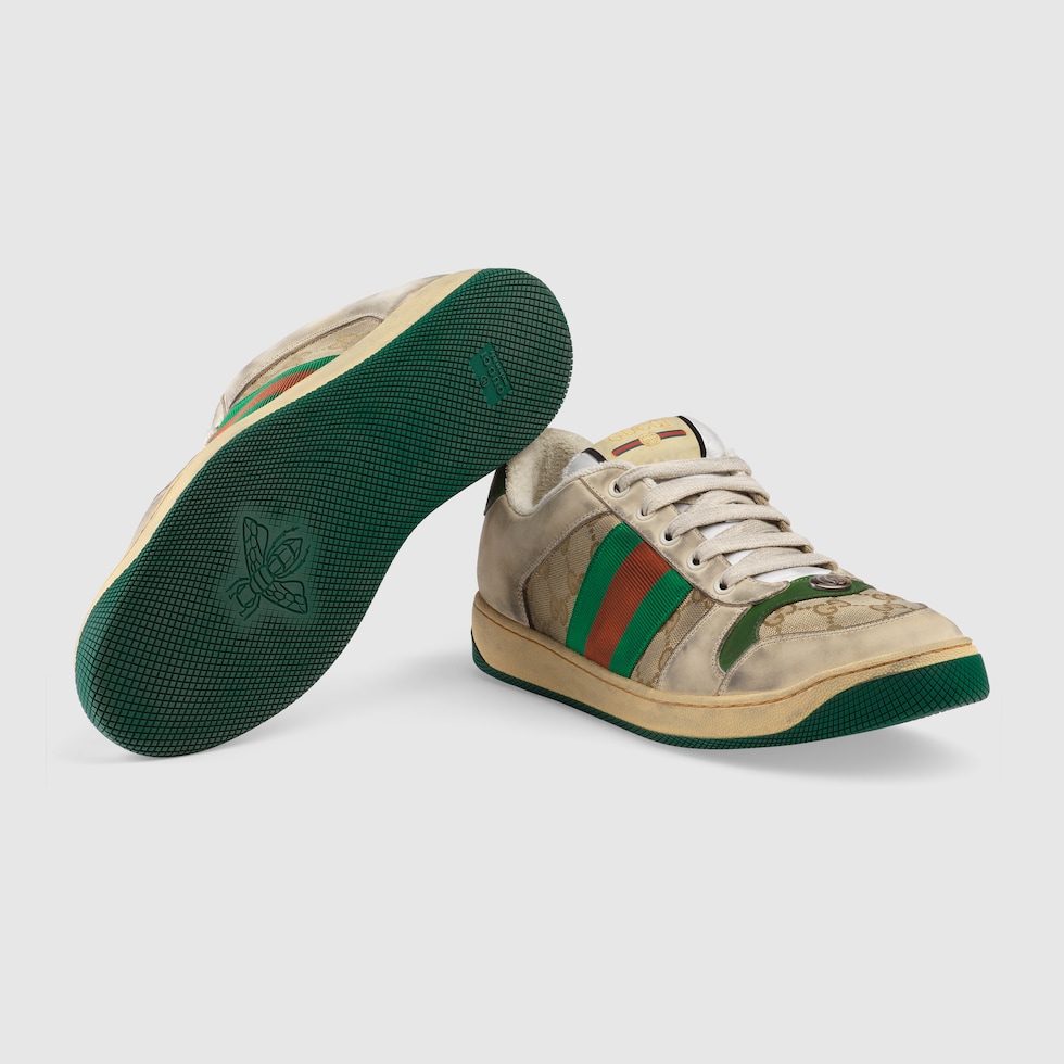 GUCCI Monogrammed Canvas and Leather Sneakers for Men