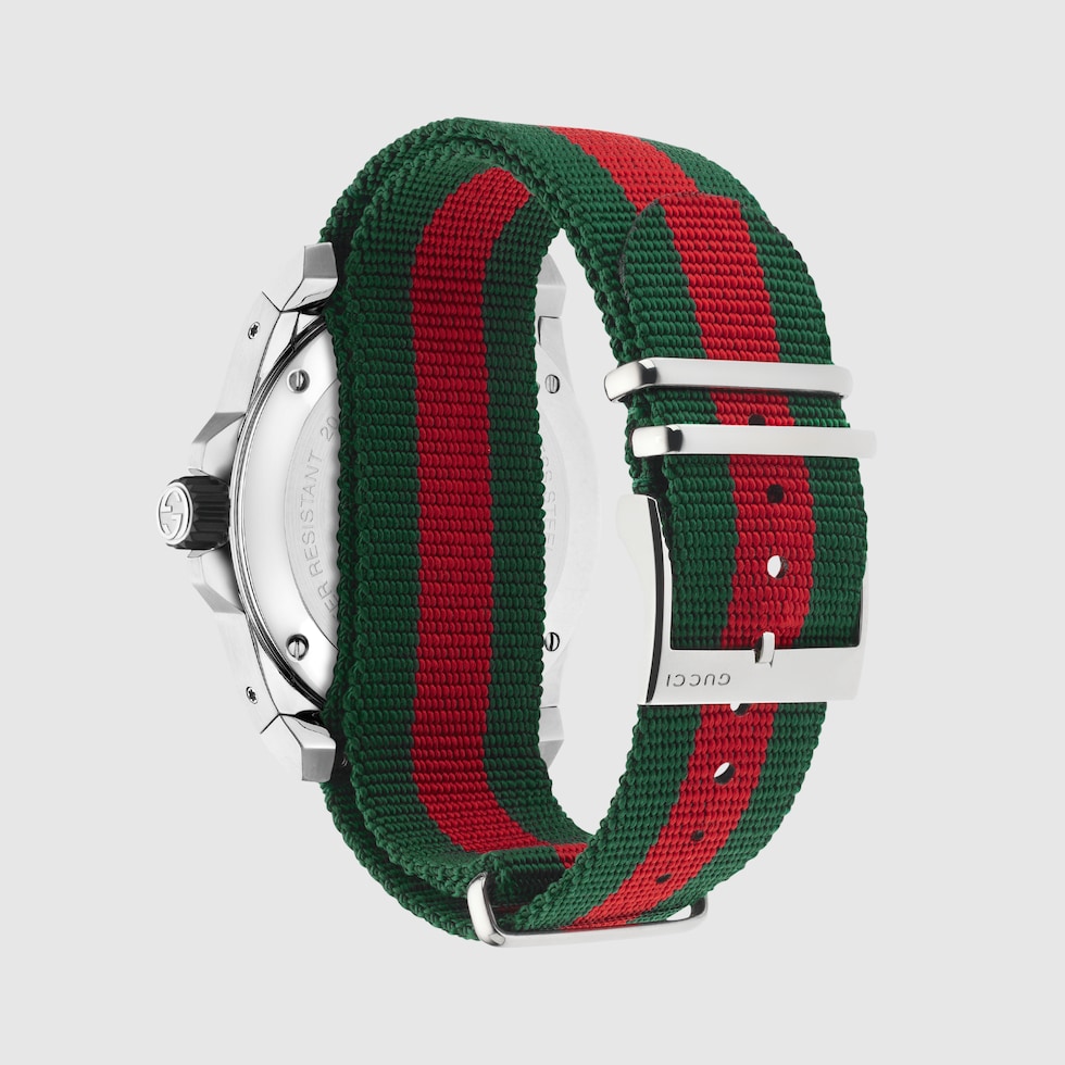 Green And Red Web Gucci Dive Watch, 45mm | GUCCI® US