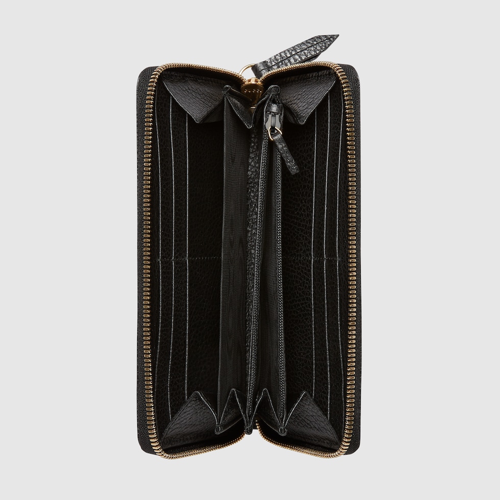 Portafoglio con cerniera in pelle nera GUCCI Italia
